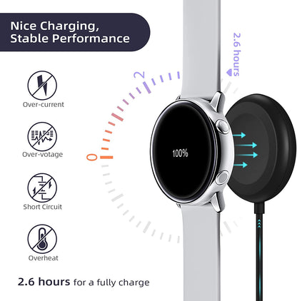 Charger Cable Compatible with Samsung Galaxy Watch, Portable Charging Dock for Watch 6/6 Classic/5/5 Pro/4/3/Active2/1/Gear Sport/S3, 5Ft